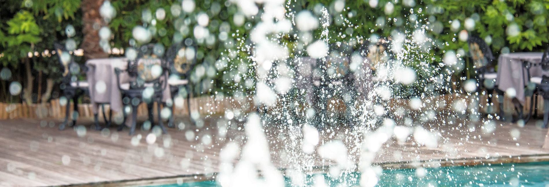 Outdoor pool detail at Vier Jahreszeiten Hotel in Schlanders, South Tyrol Outdoor pool detail at Vier Jahreszeiten Hotel in Schlanders, South Tyrol